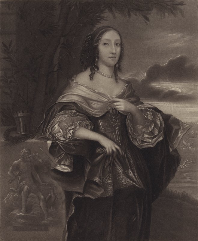 Fru Claypole (Elizabeth Cromwell), anden datter af Oliver Cromwell (litho) af English School