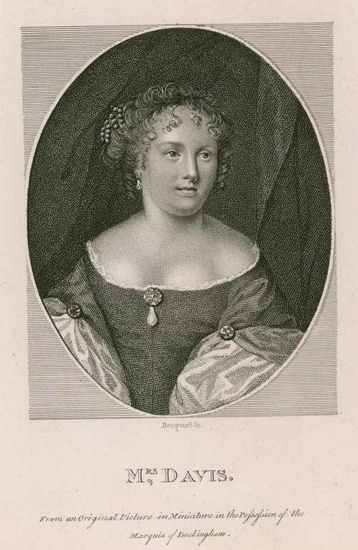 Mrs Davis, fra et originalt billede i miniature i markisen af Buckinghams besiddelse af English School