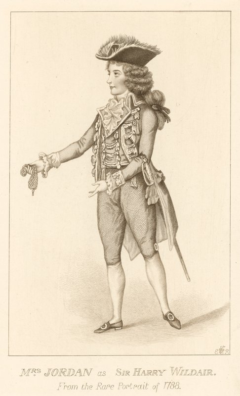 Fru Jordan som Sir Harry Wildair fra det sjældne portræt fra 1788 af English School