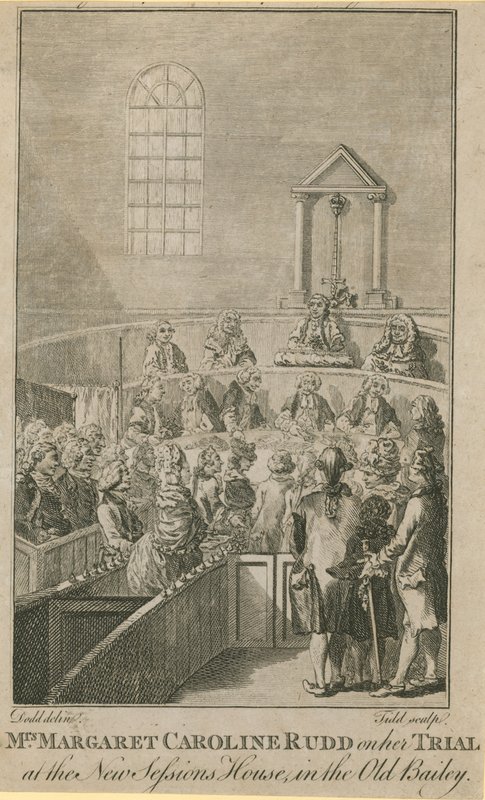 Fru Margaret Caroline Rudd om sin retssag i det nye Sessions House i Old Bailey af English School