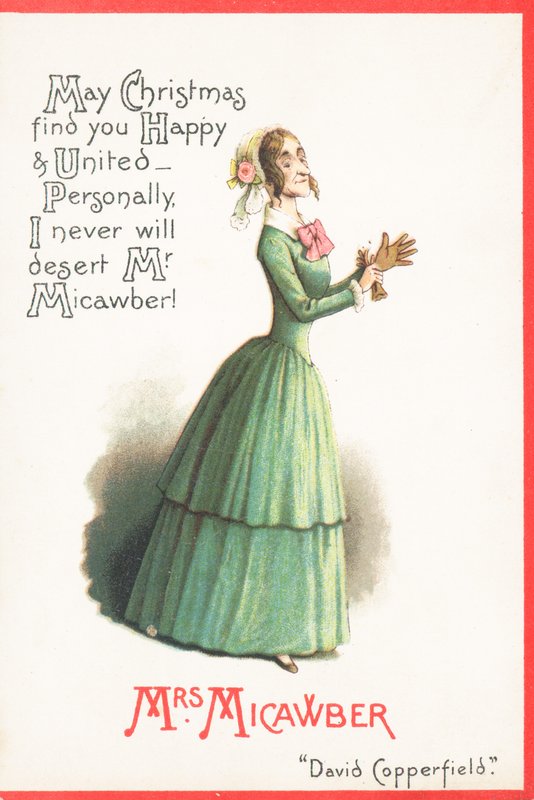Fru Micawber, julekort af English School
