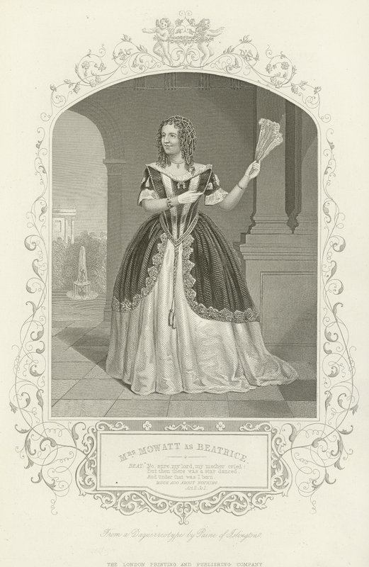 Mrs Mowatt som Beatrice, Much Ado About Nothing, Act II, scene i af English School