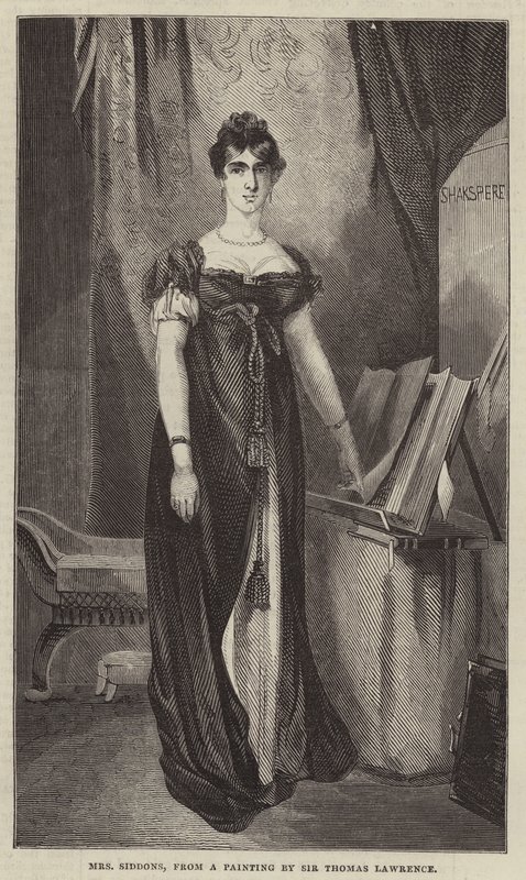 Mrs Siddons, fra et maleri af Sir Thomas Lawrence (gravering) af English School
