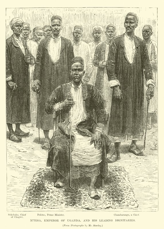 Mtesa, Emperor of Uganda, and his leading dignitaries  af English School