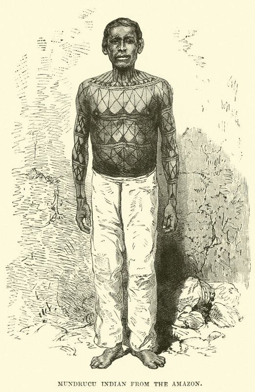 Mundrucu indianer fra Amazonas af English School