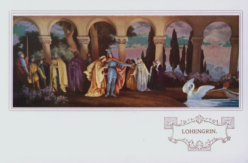 Vægmalerier i Peter Robinson restaurant: Lohengrin (farve litho) af English School