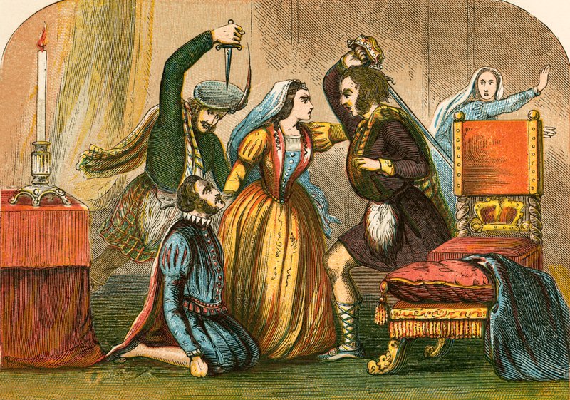 Mordet på David Rizzio i nærværelse af Mary Stuart af English School