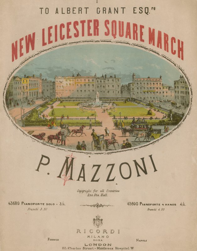 Musikmusik til New Leicester Square March af P Mazzoni af English School