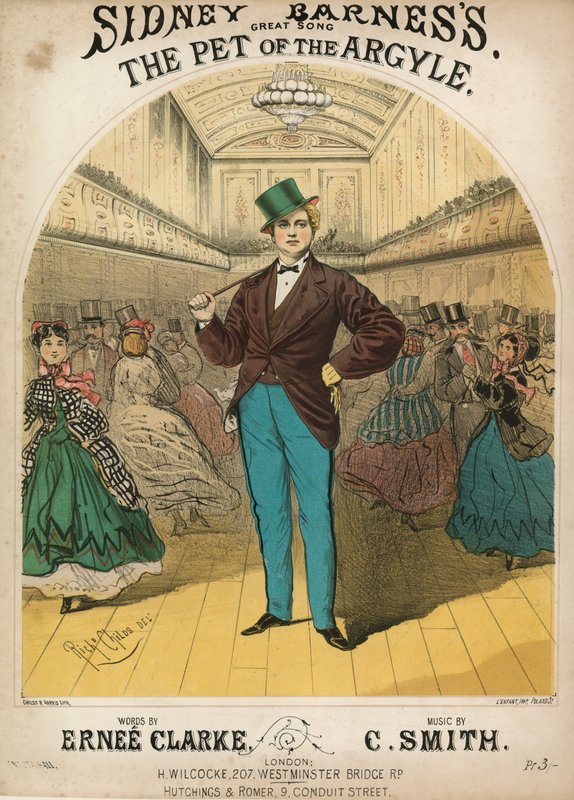 Musikalsk partitur til Sidney Barnesss sang The Pet of the Argyle af English School