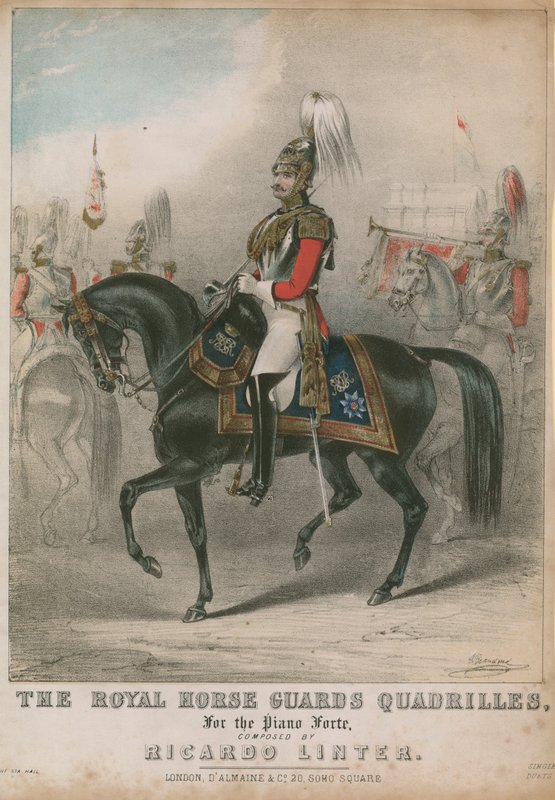 Musikpartitur til The Royal Horse Guards Quadrilles af English School