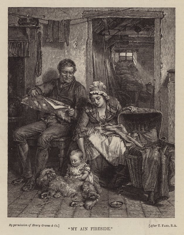 "My Ain Fireside" (gravering) af English School