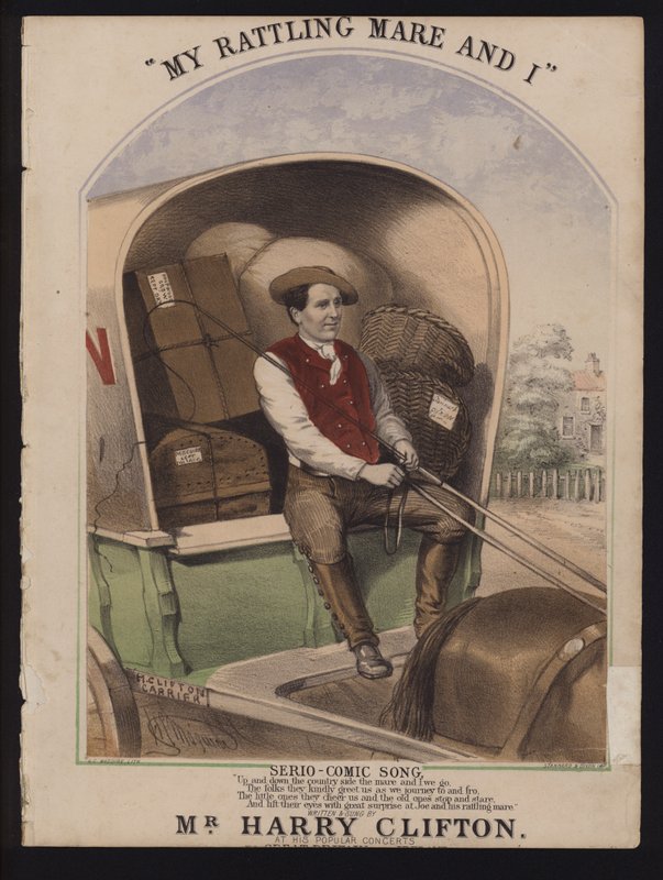 My Rattling Mare and I, seriokomisk sang af Harry Clifton, victoriansk nodecover af English School
