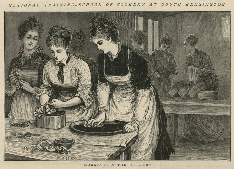 National Training School of Cookery i South Kensington: Morgen i bryggerset af English School