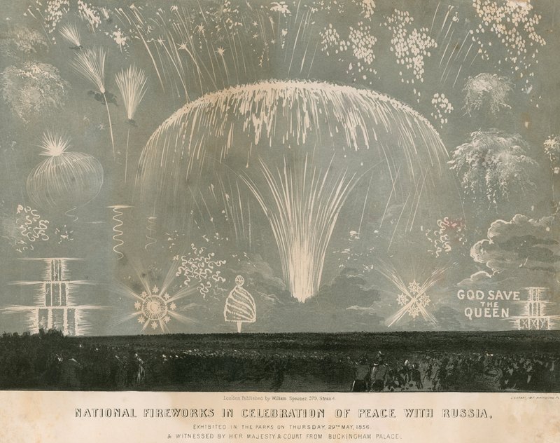 Nationalt fyrværkeri til fejring af freden med Rusland, 29. maj 1856 af English School