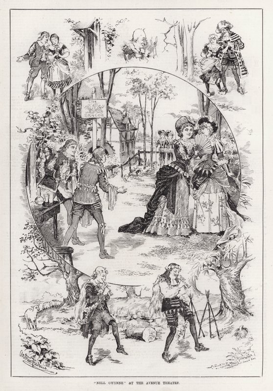 "Nell Gwynne" på Avenue Theatre (gravering) af English School