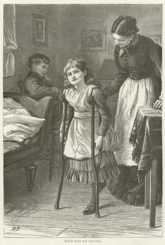 Nellie with her crutches  af English School