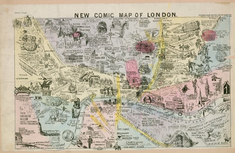 Nyt tegneseriekort over London af English School