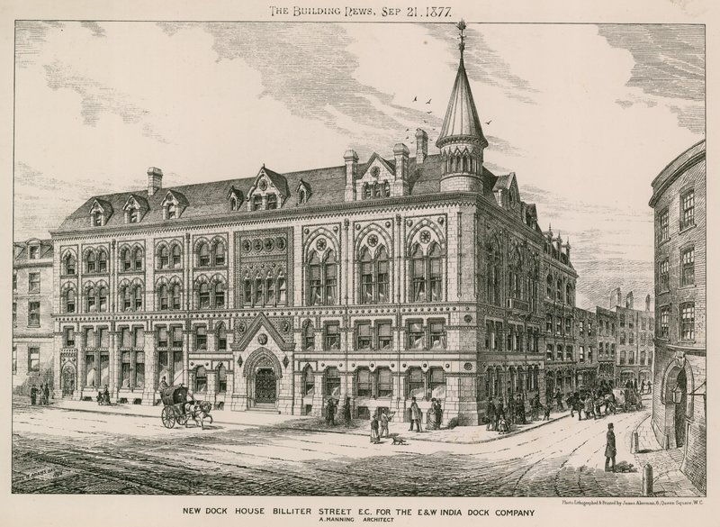 New Dock House Billiter Street, London EC, for East and West India Dock Company af English School