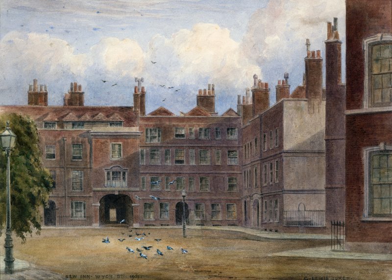 New Inn, Wych Street, 1901 (wc på papir) af English School