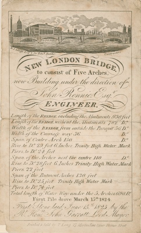 New London Bridge - John Rennie Engineer af English School