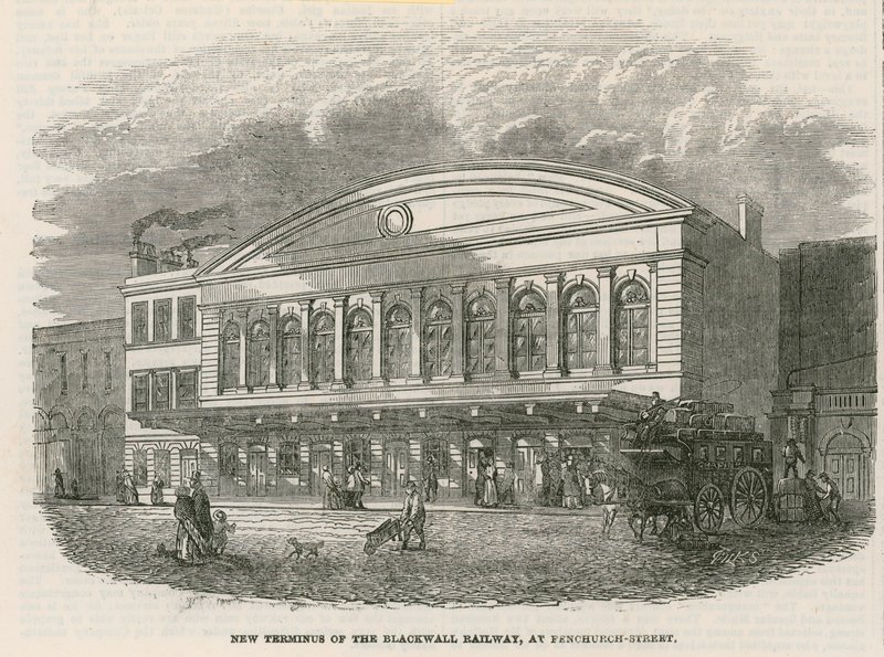 Ny endestation af Blackwall Railway ved Fenchurch Street, London af English School