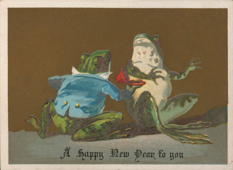 Nytårskort (chromolitho) af English School