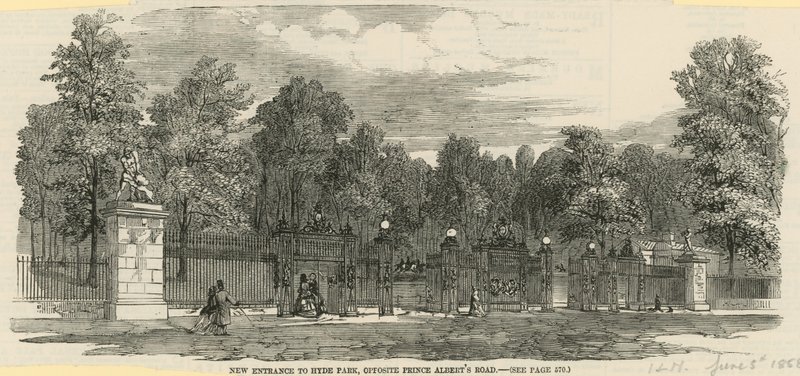 Ny indgang til Hyde Park, overfor Prince Alberts Road af English School