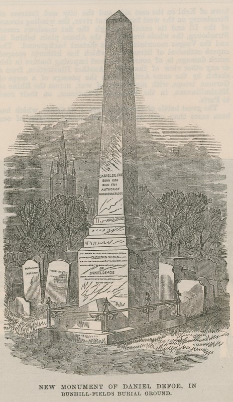 Nyt monument af Daniel Defoe af English School