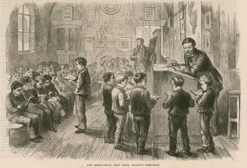 Nyt skolelokale, Boys Home, Regents Park Road, London af English School