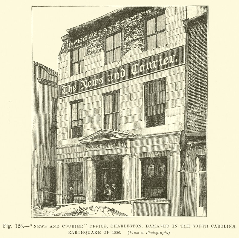 News and Courier Office, Charleston, damaged in the South Carolina Earthquake of 1886  af English School