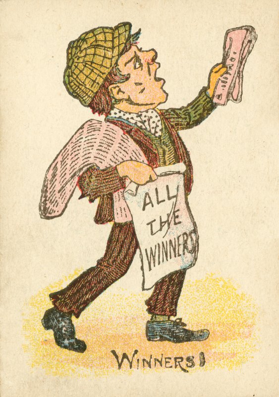 Avissælger råber aftenudgaverne (farve litho) af English School