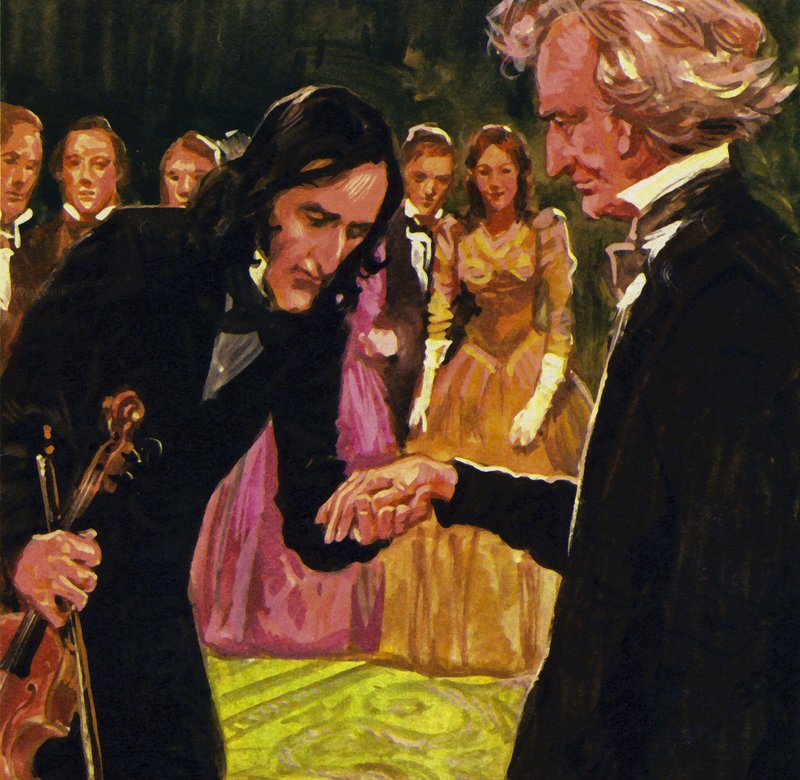 Nicolo Paganini kyssede ydmygt hans hånd efter at have spillet Berliozs Harold i Italien af English School