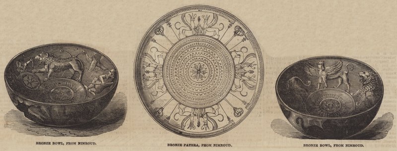 Nimroud Antiquities i British Museum (gravering) af English School
