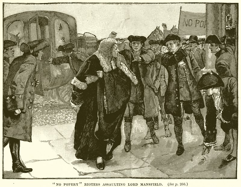 Ingen Popery Rioters overfalder Lord Mansfield af English School