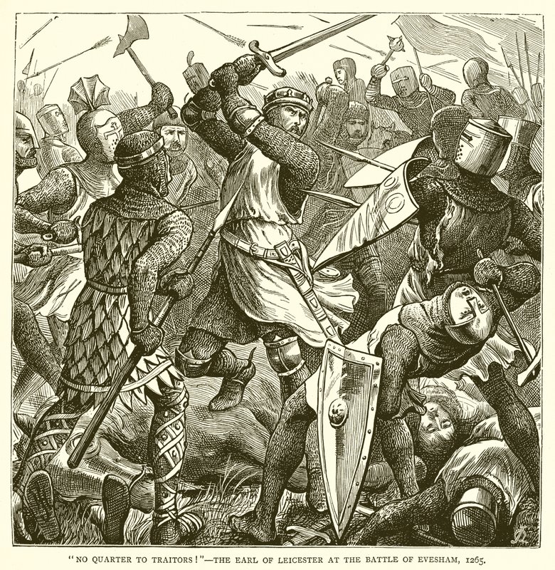 Ingen kvarter til forrædere!--jarlen af Leicester i slaget ved Evesham, 1265 af English School