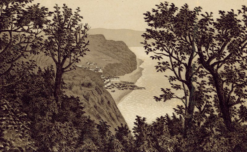 North Devon: Clovelly fra Hobby Drive (litho) af English School