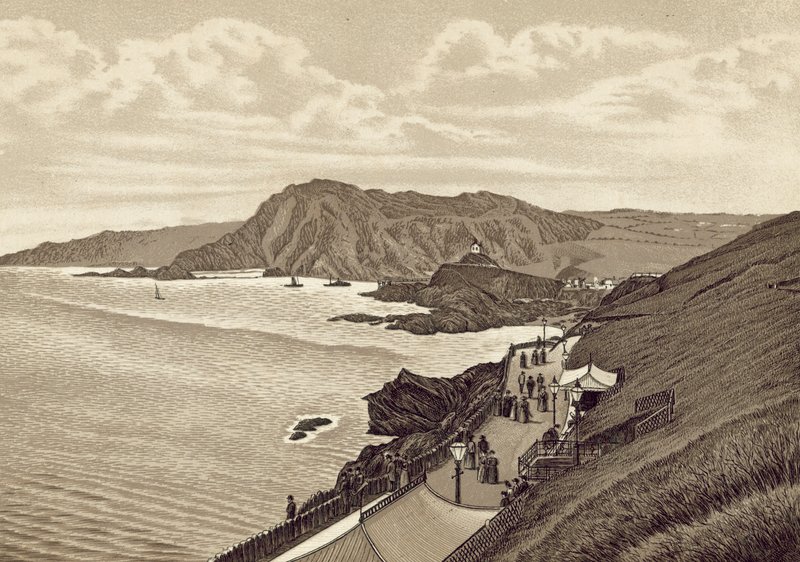 North Devon: Lantern Hill og Hillsboro, East Parade (litografi) af English School