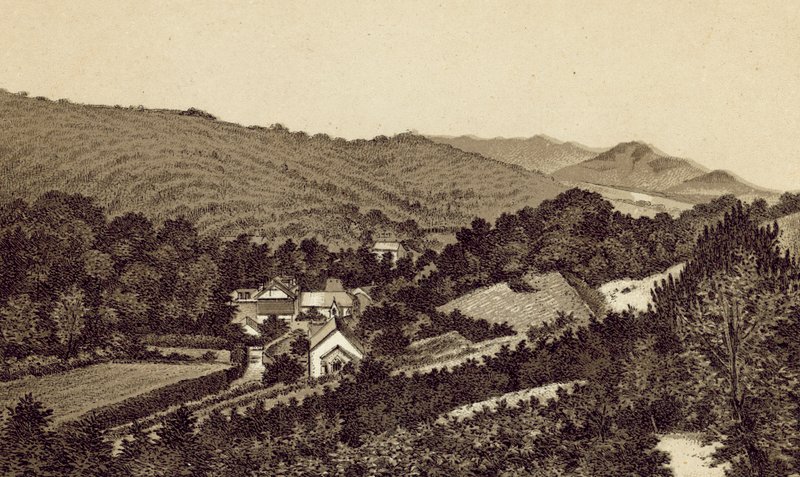 Det nordlige Devon: Lee Church and Valley (litografi) af English School