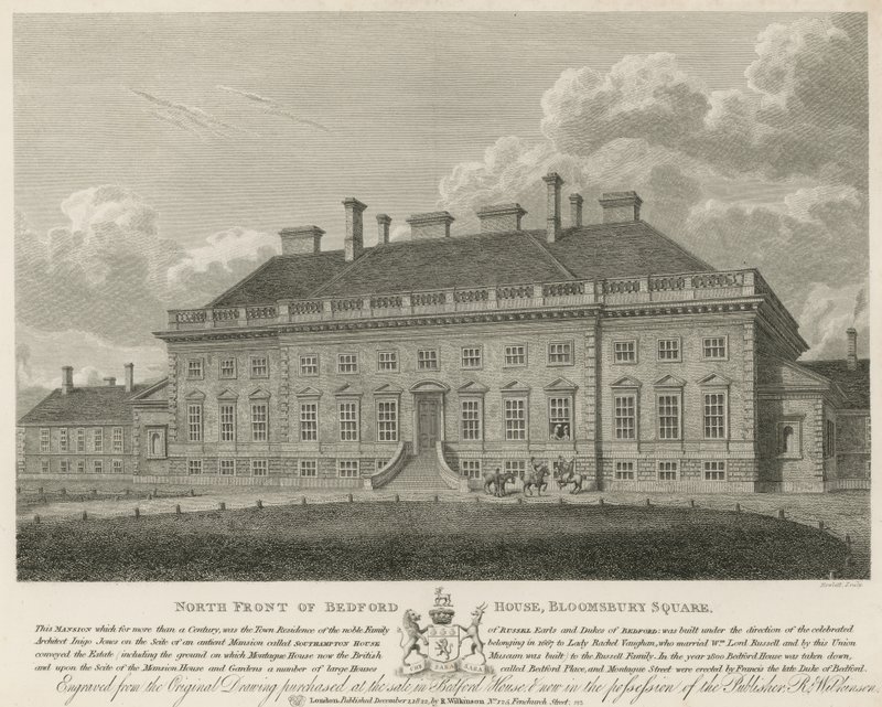 Nordfronten af Bedford House, Bloomsbury Square, London af English School