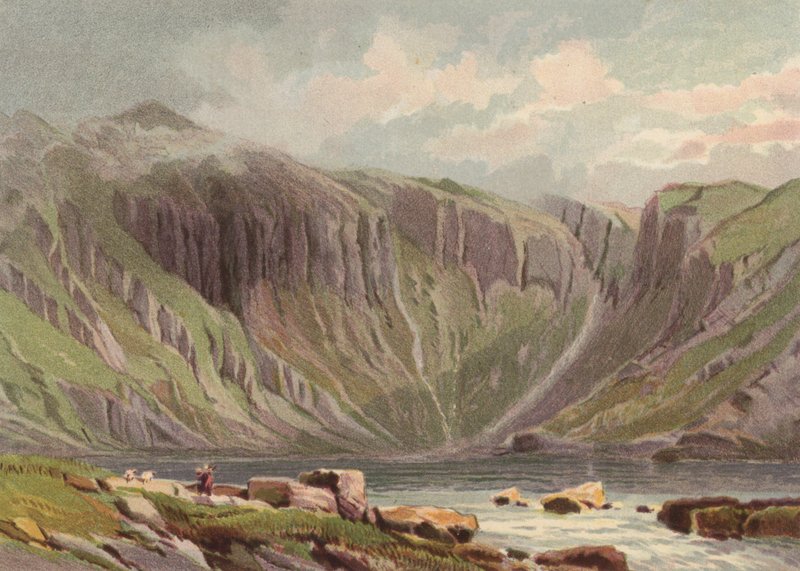 Nord for Wales, Llyn Idwal (farve litho) af English School