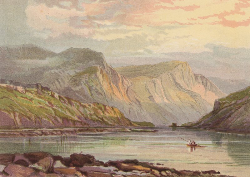 Nord for Wales, Llyn Ogwen (farve litho) af English School