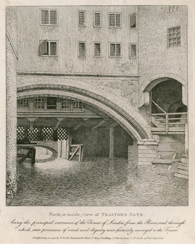 Nordlig eller indvendig udsigt over Traitors Gate af English School
