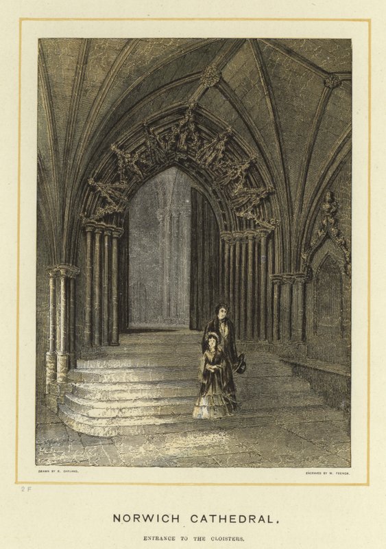 Norwich Cathedral, indgang til klostrene af English School