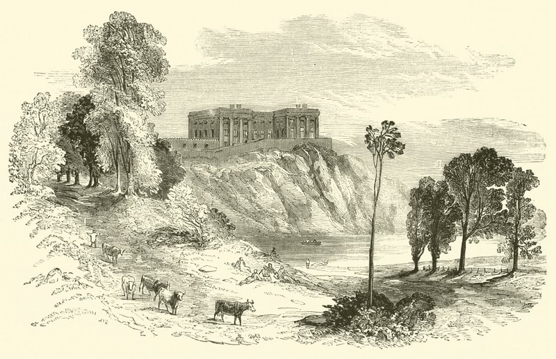 Nottingham Castle (gravering) af English School
