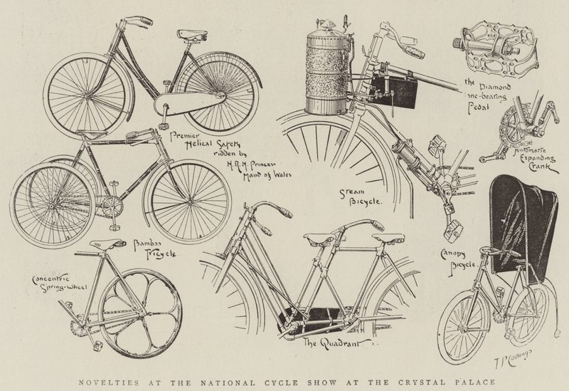 Nyheder ved National Cycle Show i Crystal Palace (gravering) af English School
