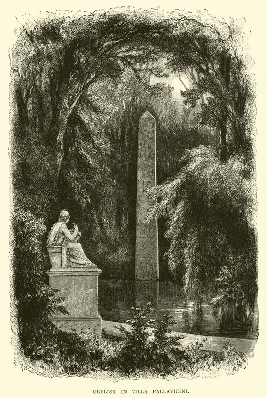 Obelisk i Villa Pallavicini af English School