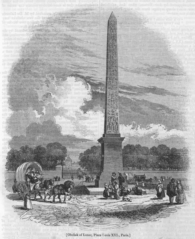 Obelisk af Luxor, Place Louis XVI, Paris af English School