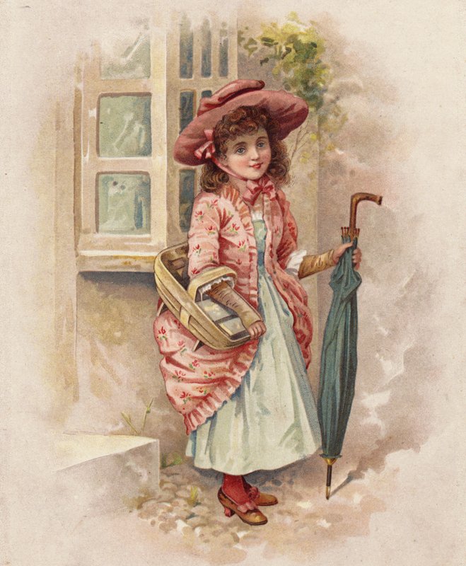 Off to Market (farve litho) af English School