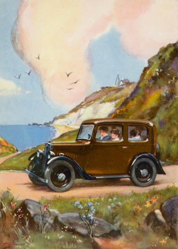 Ud til havet (farve litho) af English School