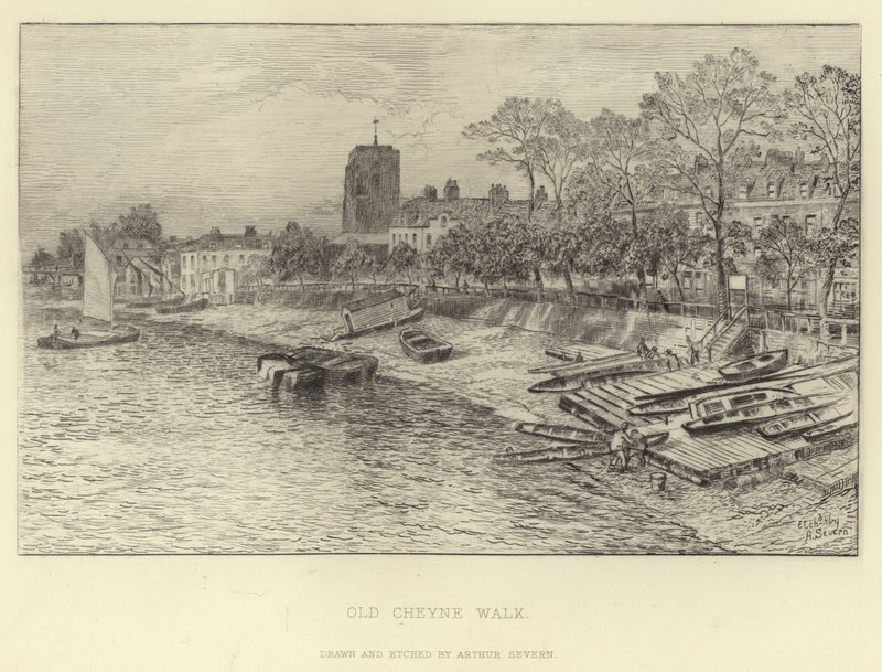 Old Cheyne Walk  af English School